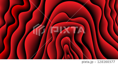 Abstract background of three-dimensional gradient red lines. Red wave background template for creative design 128160377