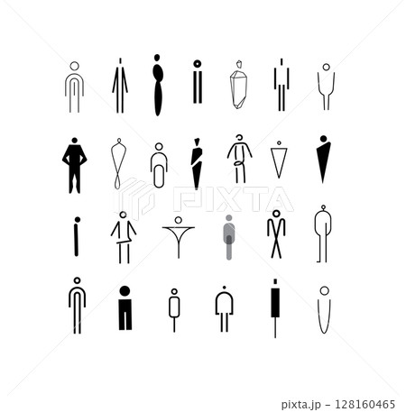 Male toilet icon set white 128160465