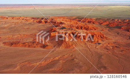 Bayanzag flaming cliffs at sunset in Mongolia Bayanzag flaming cliffs at sunset in Mongolia 128160546