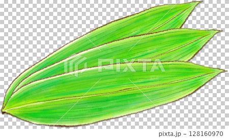 竹葉_三片竹葉依序疊放 竹葉_三片竹葉依序疊放 128160970