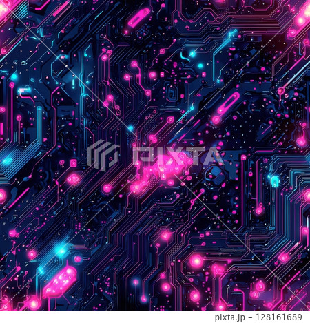 Neon Circuit Board 128161689