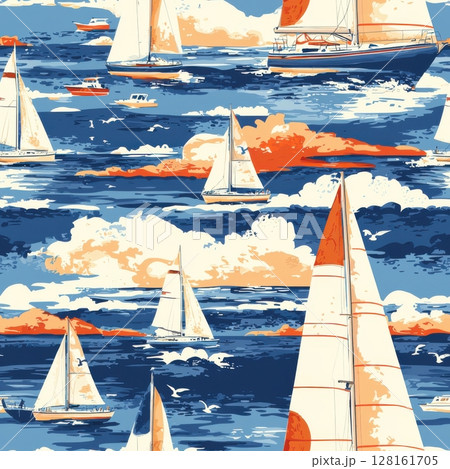 Sailboats at Sea Sailboats at Sea 128161705