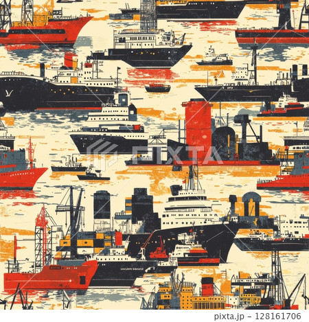 Vintage Ship Pattern 128161706