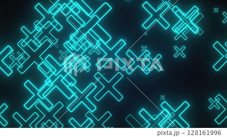 Glowing Cross Mark. Computer generated 3d render 128161996