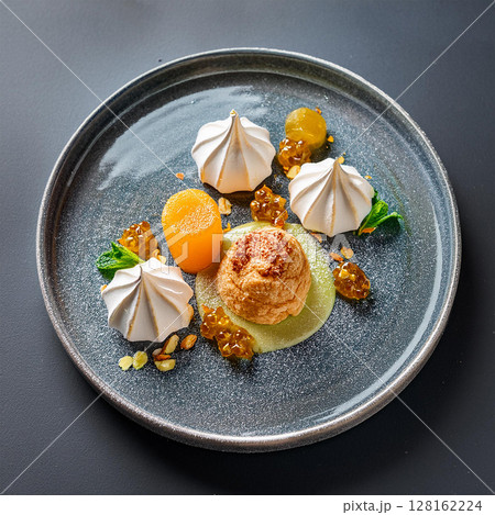 Artful Dessert Composition on Matte Gray 128162224