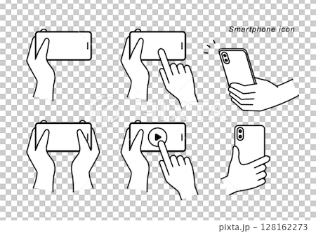 スマートフォン スマホ smartphone キャッシュレス決済 イラスト セット スマートフォン スマホ smartphone キャッシュレス決済 イラスト セット 128162273