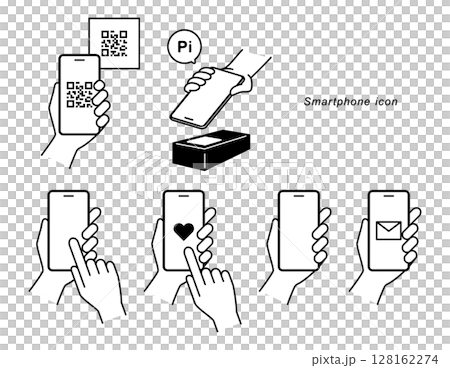 Smartphone smartphone cashless payment illustration set Smartphone smartphone cashless payment illustration set 128162274