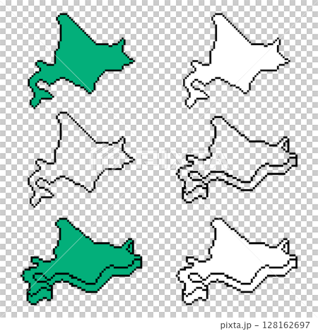 日本北海道手繪地圖,像素藝術集 日本北海道手繪地圖,像素藝術集 128162697