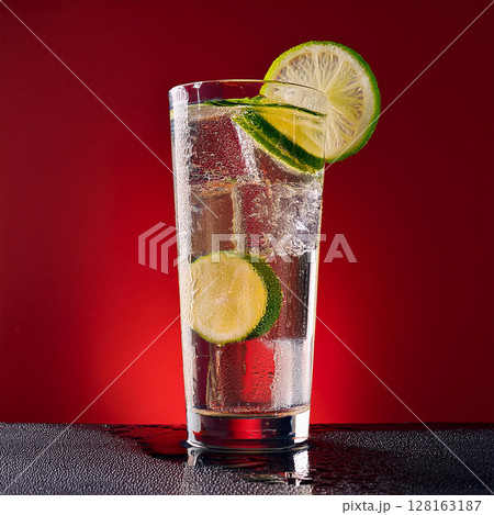 Refreshing Citrus Drink in Tall Glass 128163187