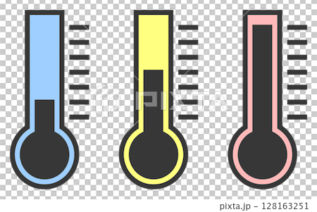 Illustration of a thermometer used to measure body and water temperatures under prefectural control 128163251