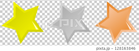 Gold, silver and bronze star illustrations representing rankings and ranks 128163846