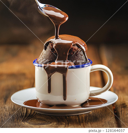 Indulgent Chocolate Delight in Rustic Elegance 128164037