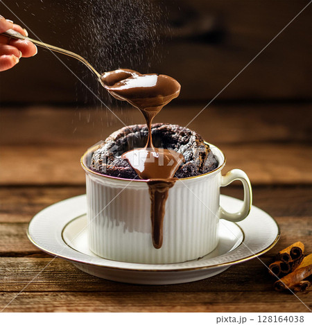 Indulgent Chocolate Delight in Rustic Elegance 128164038