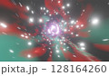 ものすごいスピードで駆け抜ける光の軌跡　カラフルな光の背景 128164260