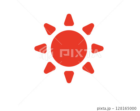 赤い太陽のアイコンのイラスト 128165000