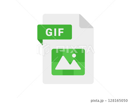 GIFの拡張子ファイルアイコンのイラスト 128165050