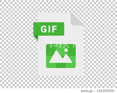 GIFの拡張子ファイルアイコンのイラスト 128165050