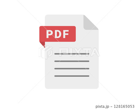 PDFの拡張子ファイルアイコンのイラスト PDFの拡張子ファイルアイコンのイラスト 128165053