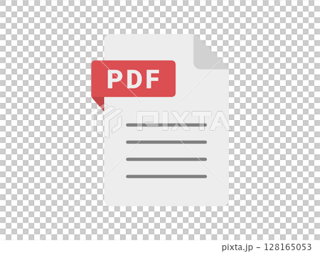 Illustration of PDF file extension icon Illustration of PDF file extension icon 128165053