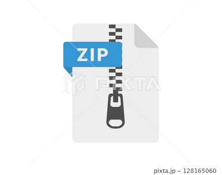 ZIPの拡張子ファイルアイコンのイラスト 128165060