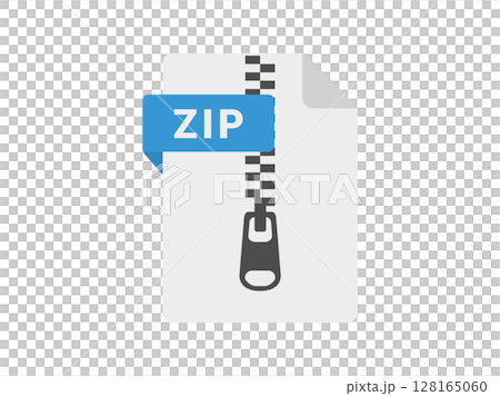 ZIPの拡張子ファイルアイコンのイラスト 128165060