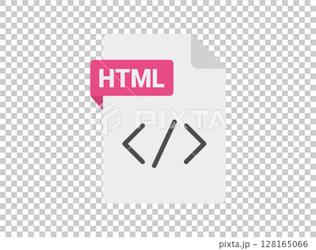 HTMLの拡張子ファイルアイコンのイラスト HTMLの拡張子ファイルアイコンのイラスト 128165066