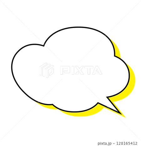 シンプルな吹き出しのイラスト　もこもこ 128165412