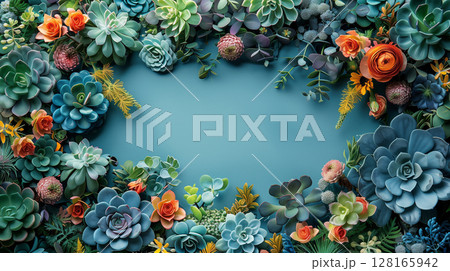 Florarium, aquarium with flowers, banner with copy space, floristry Florarium, aquarium with flowers, banner with copy space, floristry 128165942