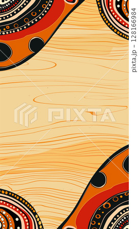 Australian native patterns, International Day of the World's Indigenous Peoples, banner copy space 128166984