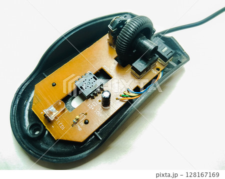 Broken computer mouse isolated on white background Broken computer mouse isolated on white background 128167169
