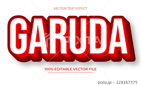 Garuda Red and White Editable text effect in modern style 128167375