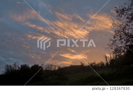 sunset of a beautiful winter day in the mountains sunset of a beautiful winter day in the mountains 128167830