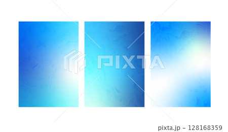 Set of frozen glass backgrounds. Blue gradients cover with ice noise texture. Christmas snow gradients for social media. Vertical gradation navy marine covers. Vector collection illustration Set of frozen glass backgrounds. Blue gradients cover with ice noise texture. Christmas snow gradients for social media. Vertical gradation navy marine covers. Vector collection illustration 128168359