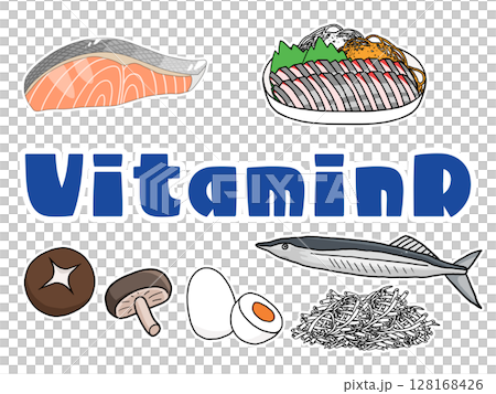 ビタミンDのイメージイラスト（背景なし）（英字） 128168426