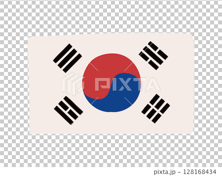 韓國國旗插圖素材 128168434