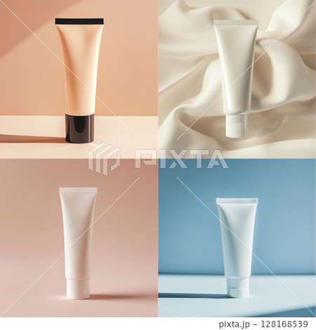 Cream Tube on Soft Background with Copy Space 128168539