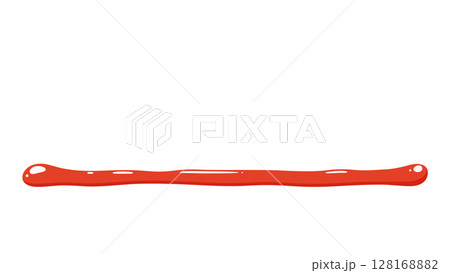 ケチャップの真っすぐなラインのイラスト素材_16:9 ケチャップの真っすぐなラインのイラスト素材_16:9 128168882