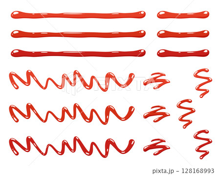 ケチャップのラインのイラスト素材セット 128168993