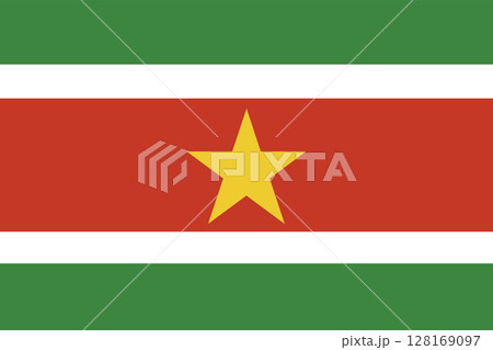 Suriname flag. Official colors and proportions. 128169097