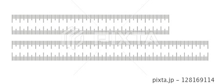 Measuring chart collection with 20, 25 centimeters. Set of rulers scale without numbers. Length measurement math, distance, height, sewing tool, template. Thin graphic outline illustration. 128169114