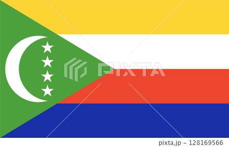 Comoros flag. Official colors and proportions. 128169566
