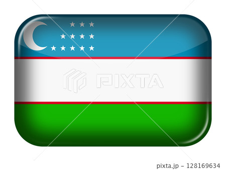 Uzbekistan web icon rectangle button with clipping path Uzbekistan web icon rectangle button with clipping path 128169634