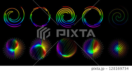Color Symmetry: Abstract Spherical Line Art 128169734