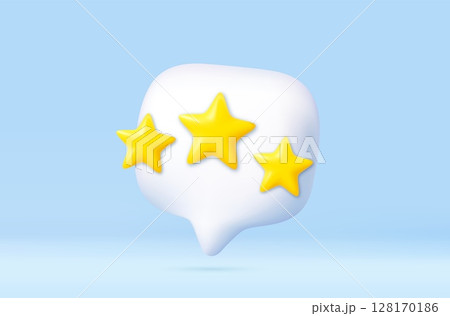 3D stars icon inside white chat bubble 128170186