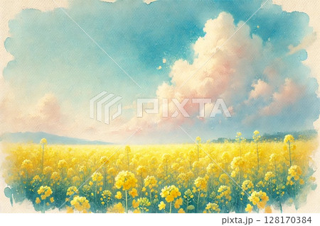 菜の花畑 128170384