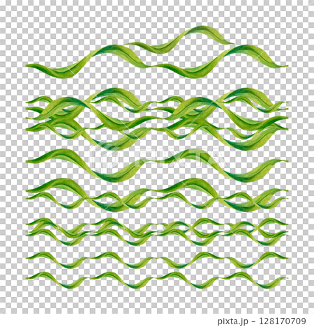 Set of watercolor green leaf swirls elements to create various seamless borders. Botanical pattern clipart perfect for wedding invitations, eco-design, stationery, spring, summer design, scrapbook Set of watercolor green leaf swirls elements to create various seamless borders. Botanical pattern clipart perfect for wedding invitations, eco-design, stationery, spring, summer design, scrapbook 128170709