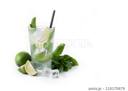Classic Mojito Cocktail with Lime and Mint Classic Mojito Cocktail with Lime and Mint 128170879