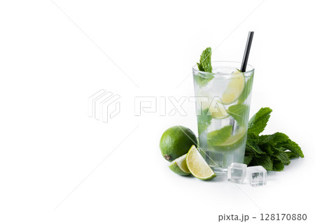 Classic Mojito Cocktail with Lime and Mint 128170880