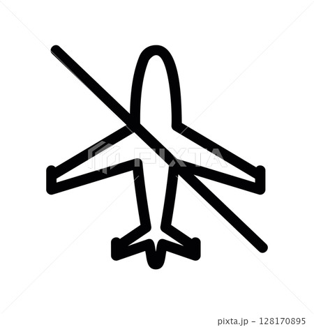 No flying icon with a crossed out airplane, a travel ban symbol No flying icon with a crossed out airplane, a travel ban symbol 128170895
