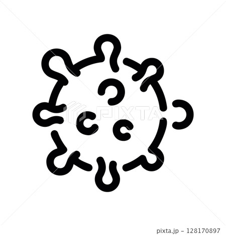 Line art illustration of a virus cell or microorganism Line art illustration of a virus cell or microorganism 128170897
